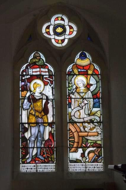 Stained glass window at Llanrhystud Church